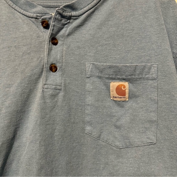 Carhartt Men's Loose Fit Short-Sleeve Henley T-Shirt Coastal Heather size XL - Picture 3 of 7